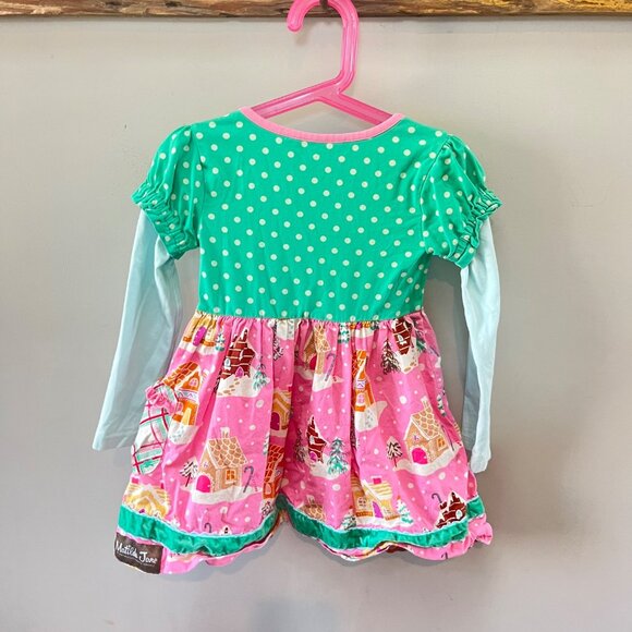 Matilda Jane Girls Dress Polka Dot & Gingerbread Print Long Sleeve Size 4 - Picture 5 of 5